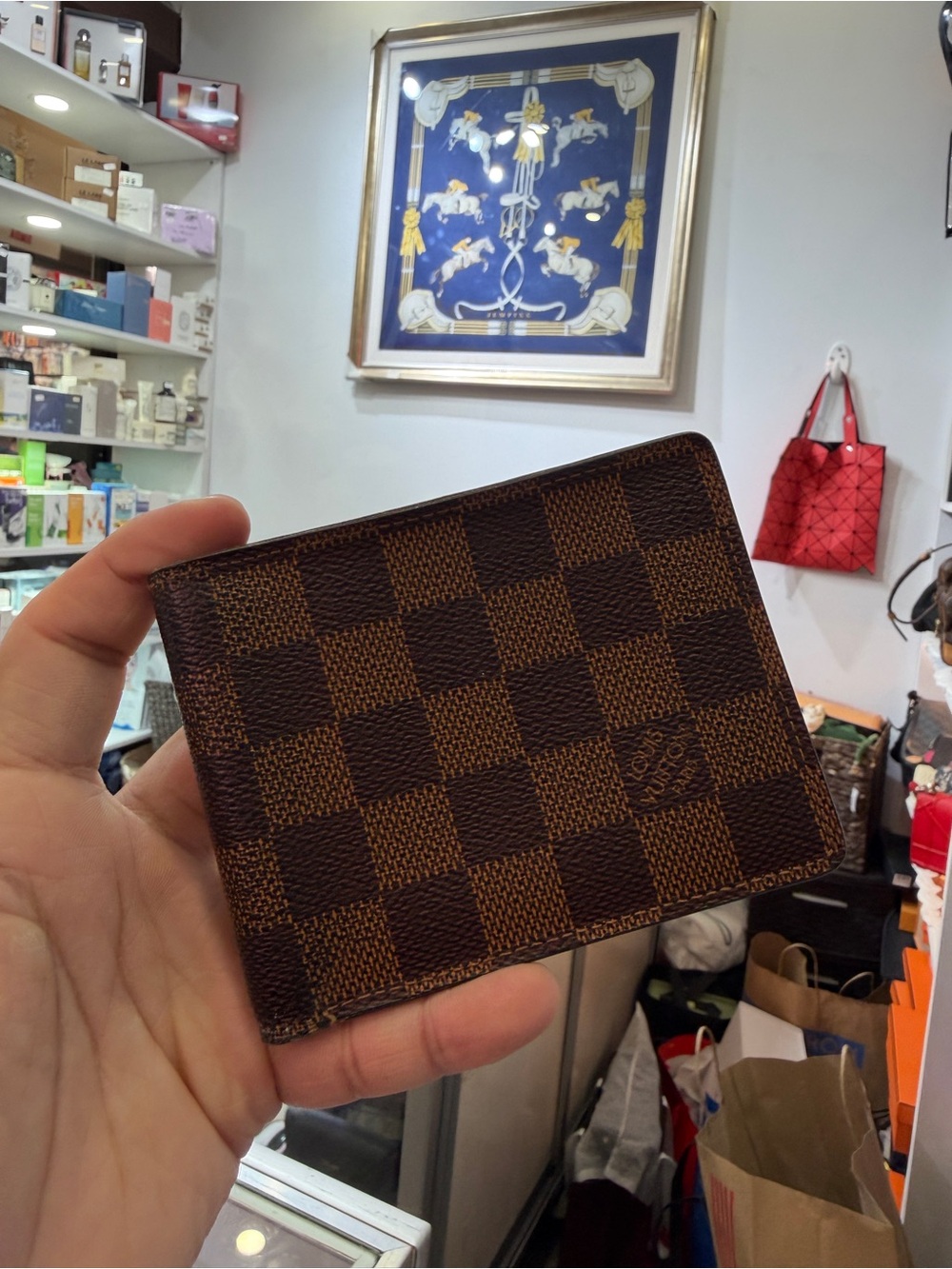 Louis Vuitton Brown Damier Ebene Card Holder - Picture 1 of 2